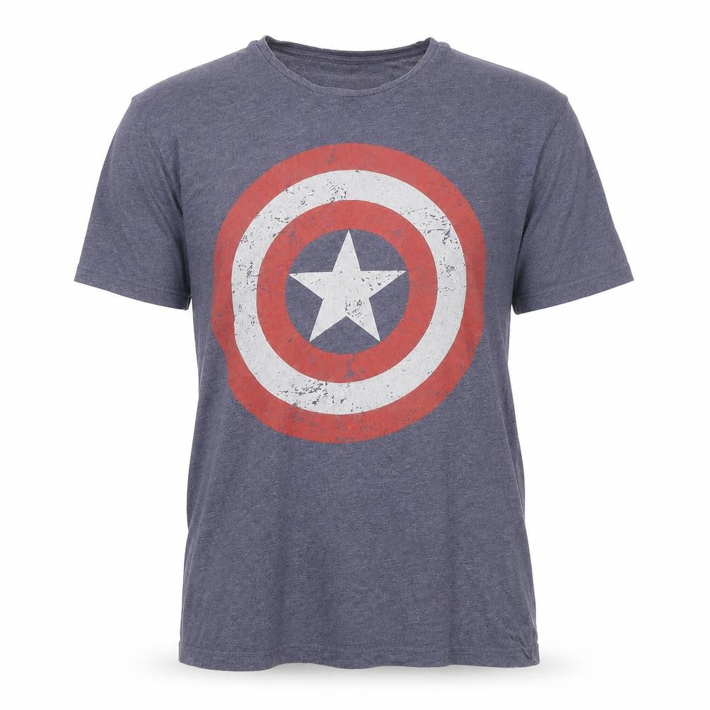 Marvel Avengers Captain America Blue XL Men's T-Shirt Crew Neck