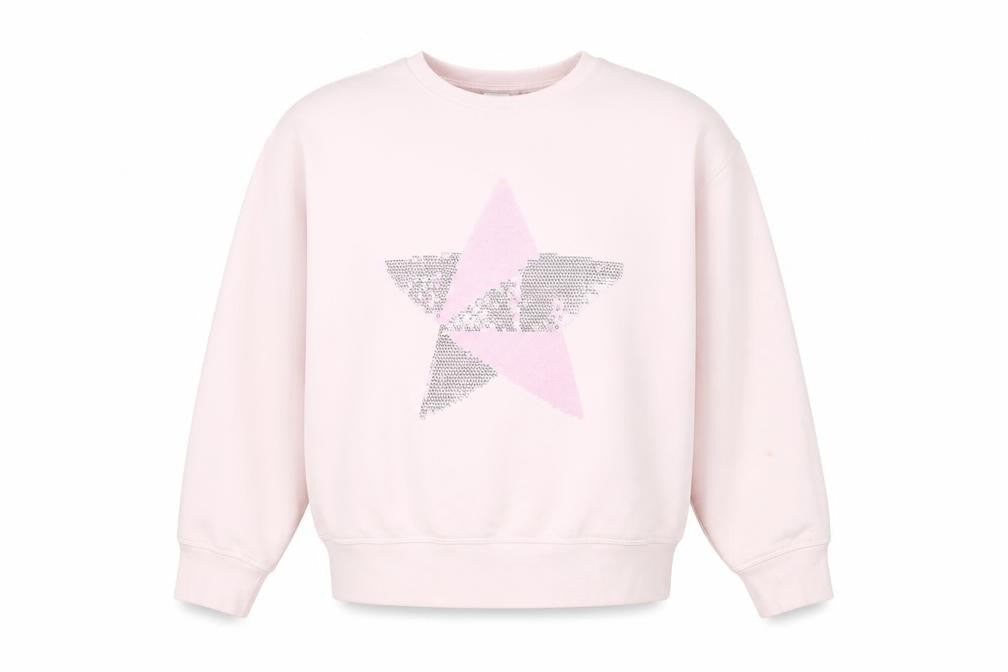 Next Girls Pink Sequin Star Sweatshirt Age 9 Years Long Sleeve Pullover