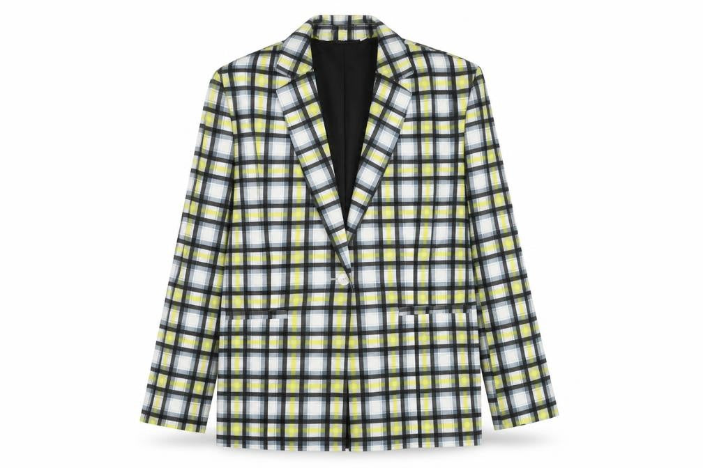 Collusion Womens Multicoloured Check Blazer UK 10 Regular Fit