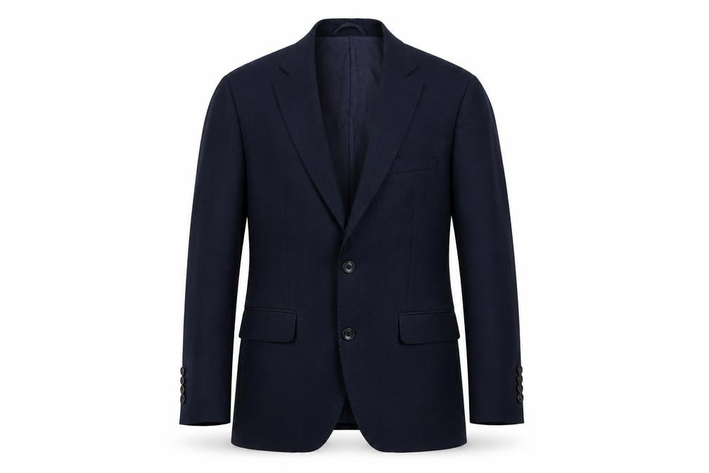 Moss 1851 Men's Blue Slim Fit Wool Suit Jacket 46 Short