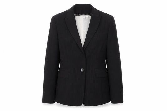Marks & Spencer Women Black Pinstripe Blazer UK 14 Regular Fit