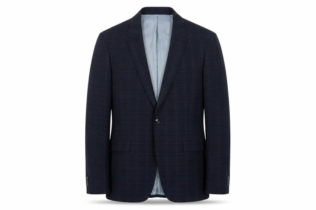 Topman Men’s Blue Check Slim Fit 38R Single-Breasted Blazer