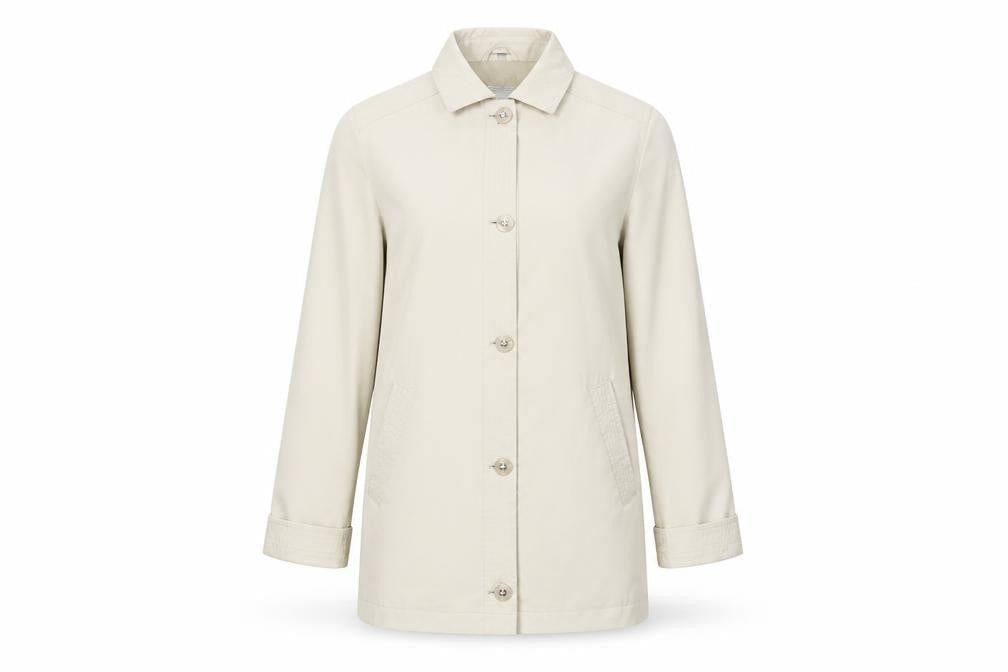 Nuage Women’s Beige Mid-Length Rain Coat Size 12 Polyester