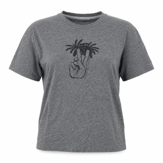 Between The Flags Womens Grey Cotton T-Shirt Small Summer Casual