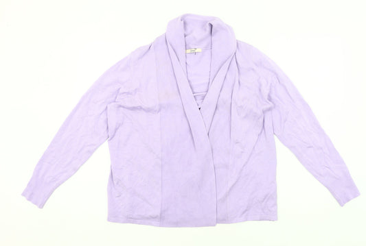 Marks and Spencer Womens Purple Size 16 Cardigan Knit Long Sleeve