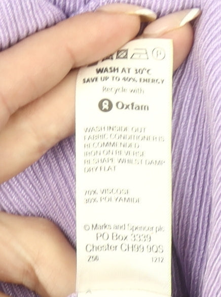 Marks and Spencer Womens Purple Size 16 Cardigan Knit Long Sleeve