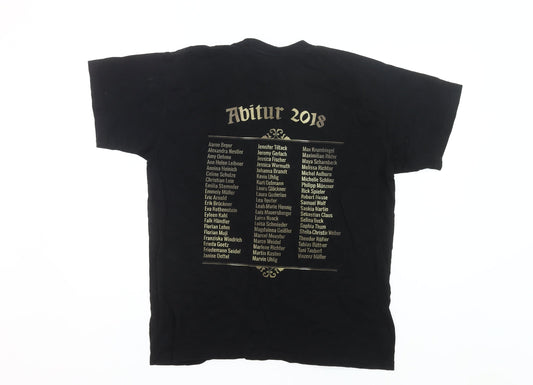 B&C Collection Men’s Black Graphic Abitur 2018 Funny School T-Shirt M
