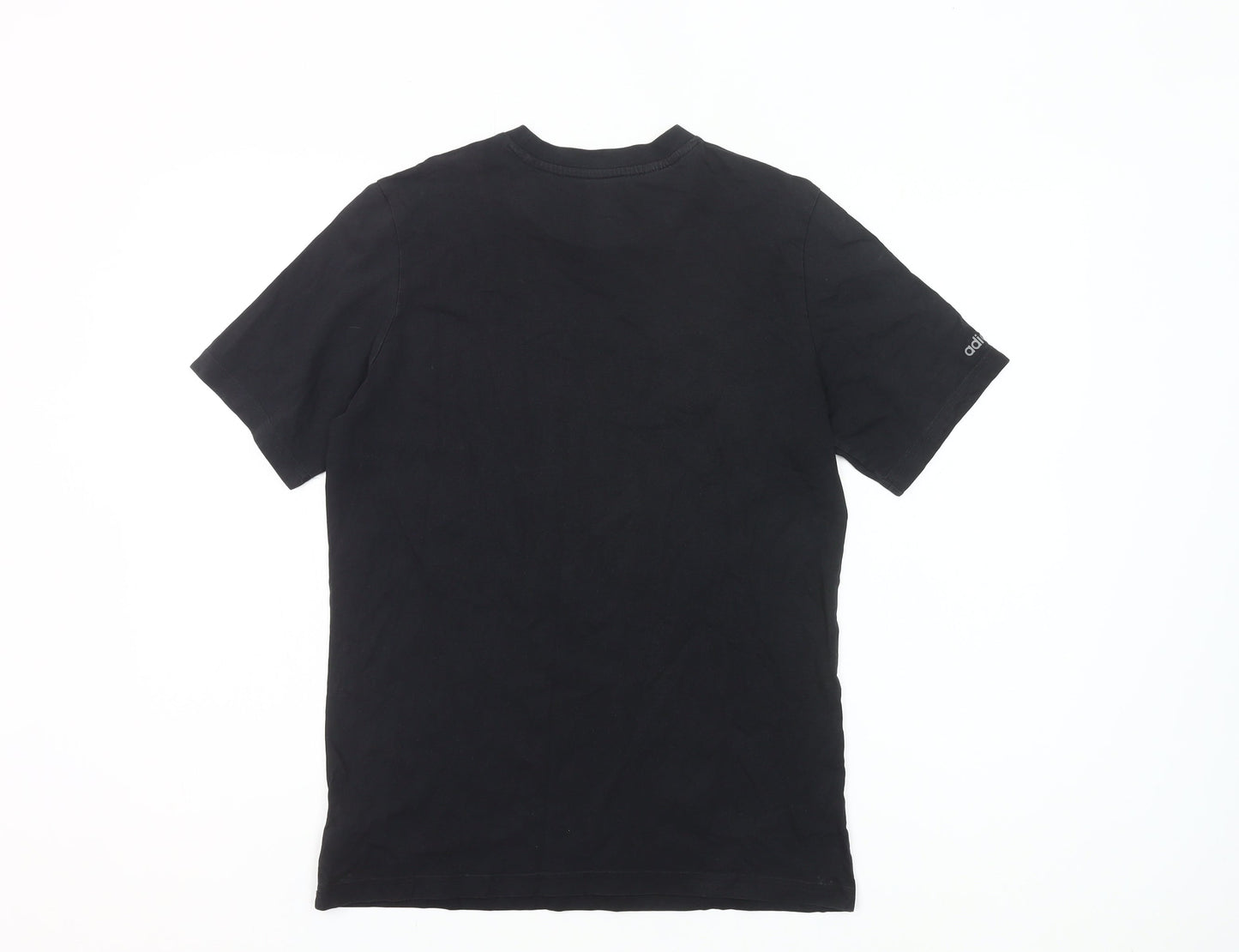 Adidas Boys Black Logo T-Shirt 14 Years Regular Fit Short Sleeve Cotton