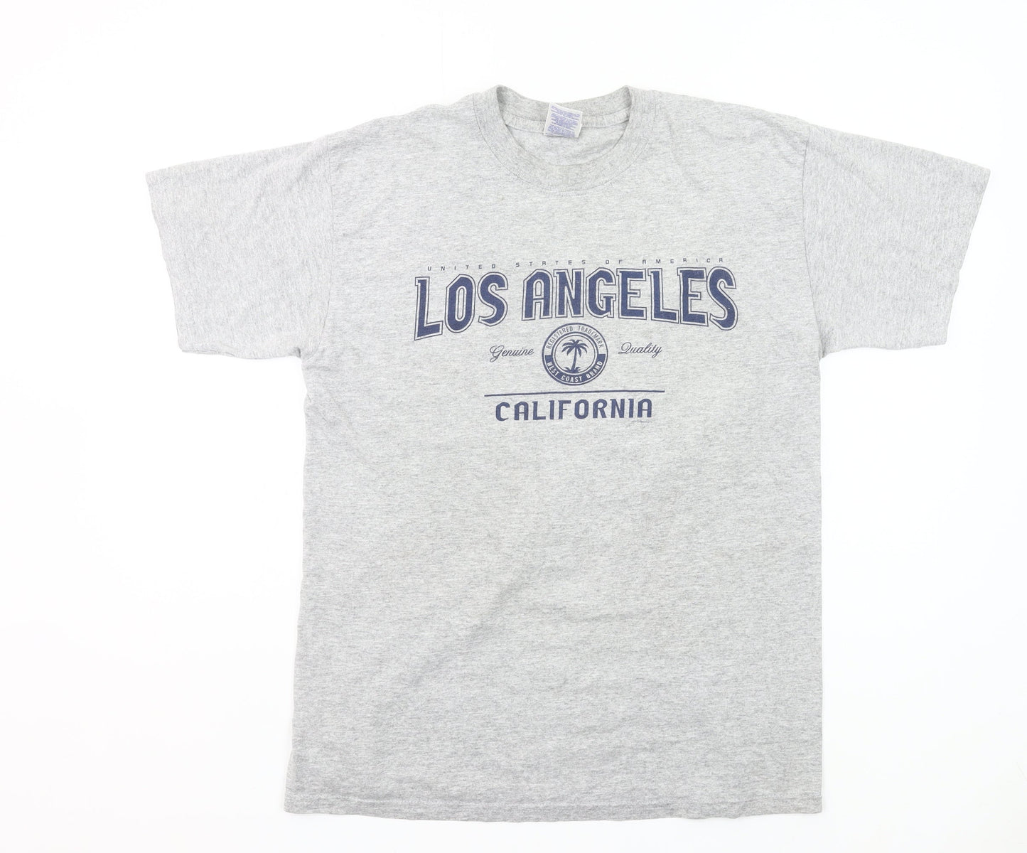 Gildan Mens Grey M Los Angeles California Graphic T-Shirt