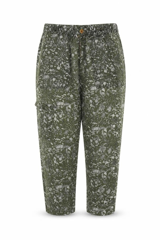 Hei Hei Womens Green Floral Chino Trousers Size 8 Regular