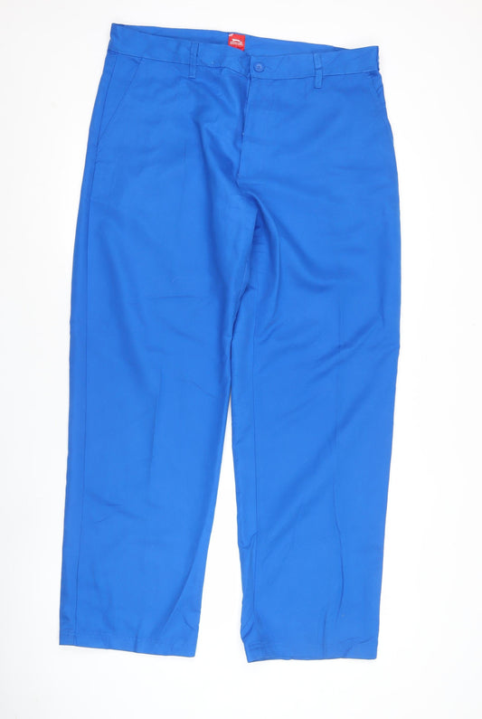 Slazenger Men's Blue 36W 31L Polyester Chino Trousers