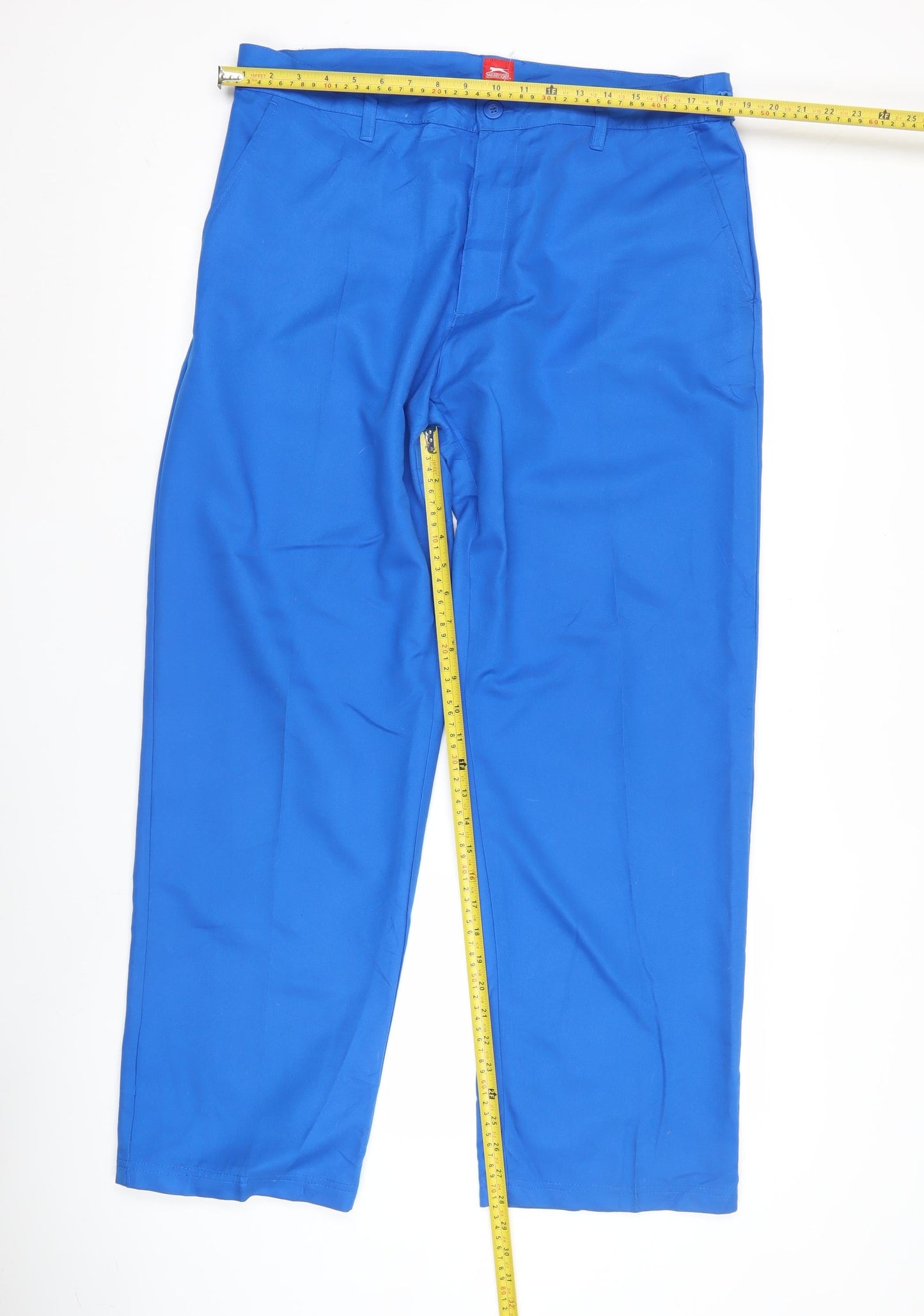 Slazenger Men's Blue 36W 31L Polyester Chino Trousers