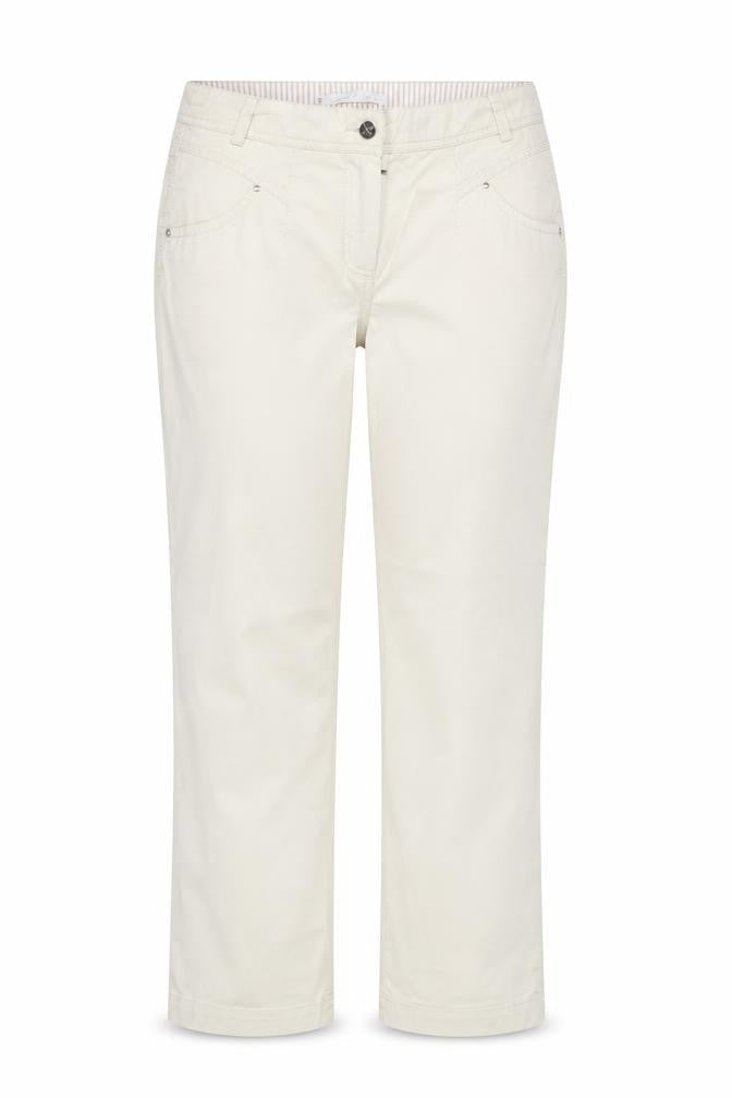 Olmar Women’s Beige Chino Trousers Size 12 Cotton Stretch Straight