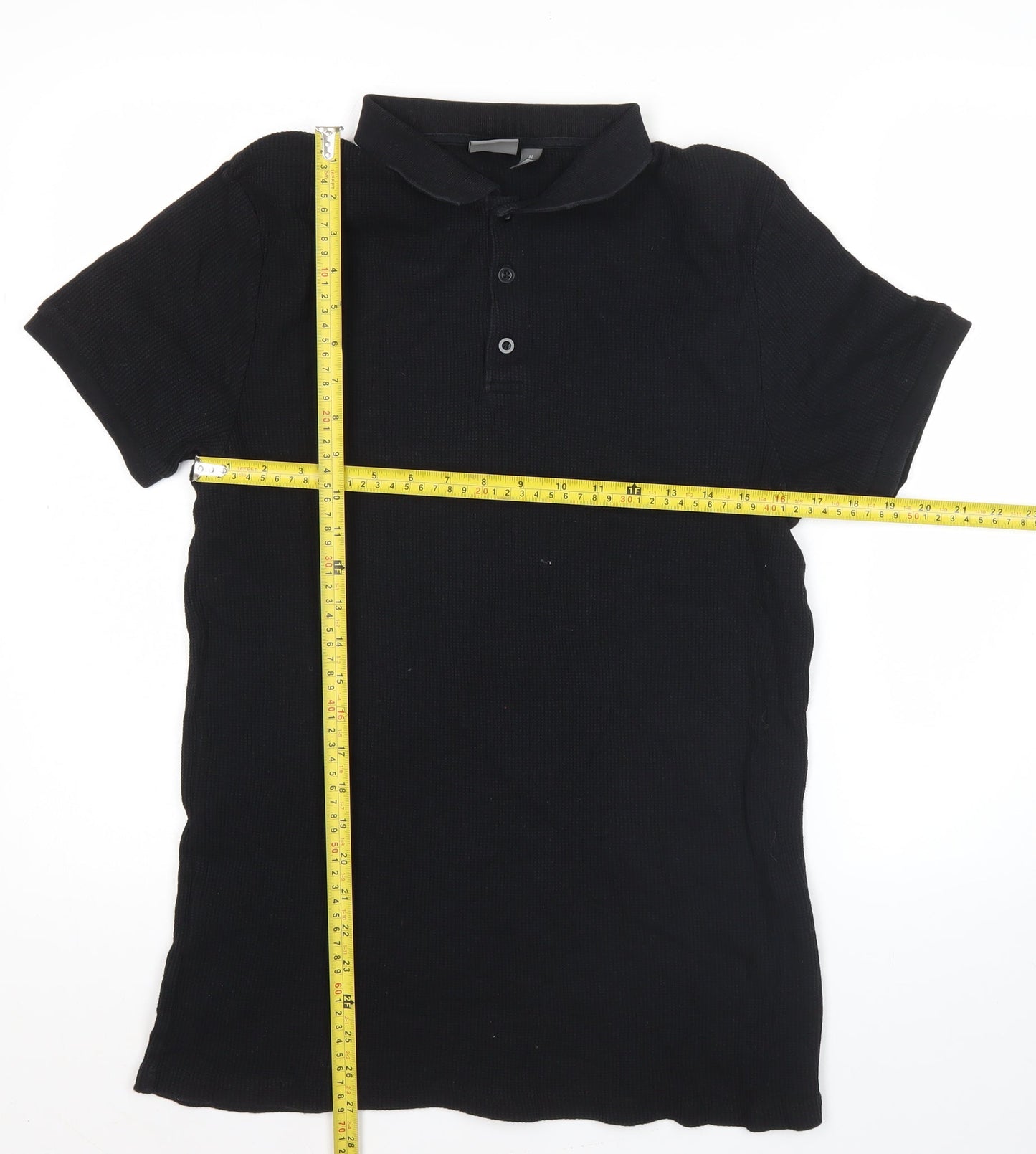 ASOS Men’s Black Cotton Polo Shirt Size M Regular Fit Short Sleeve
