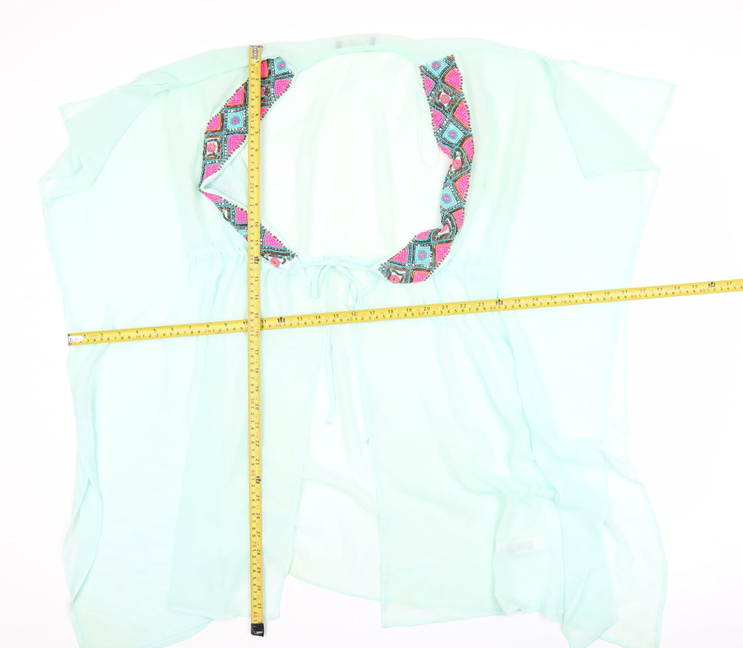 Marks and Spencer Womens Green Kaftan Dress Size 12 Summer Beachwear