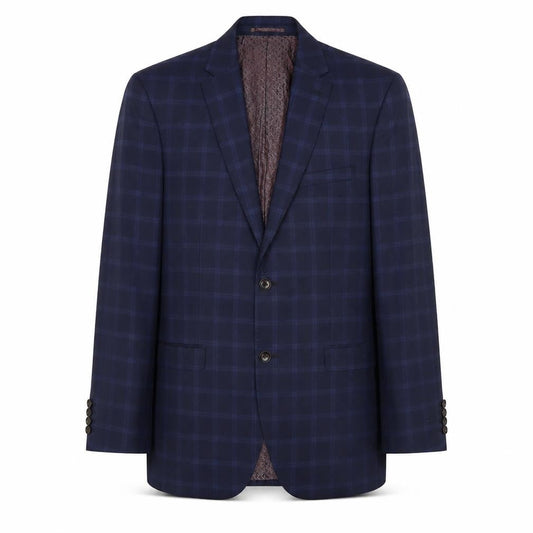 Next Signature Men's Blue Check Slim Fit Wool Suit Jacket 40R