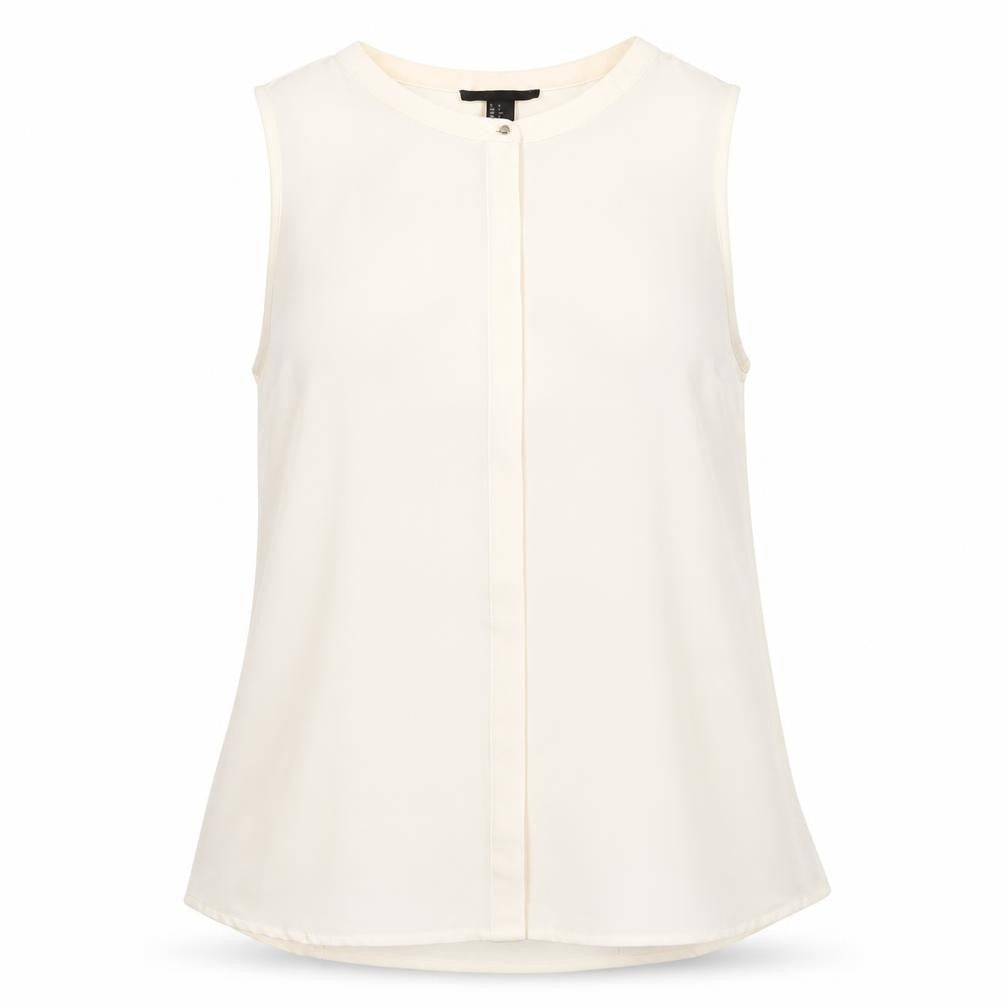 Forever 21 Womens Ivory Sleeveless Blouse Size S Workwear Top