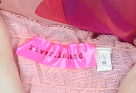 River Island Women’s Pink Floral Strapless Short Dress Size 2