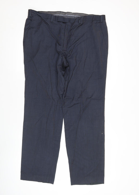 Marks and Spencer Men's Blue 38W 31L Tailored Fit Dress Pants