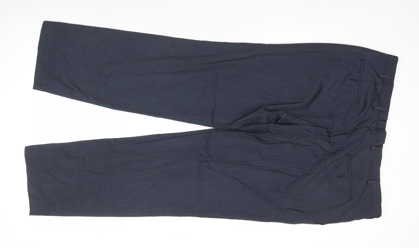 Marks and Spencer Men's Blue 38W 31L Tailored Fit Dress Pants