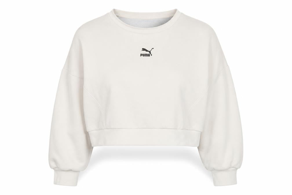 Puma Women’s Beige XL Pullover Sweatshirt Crew Neck Casual Sportswear