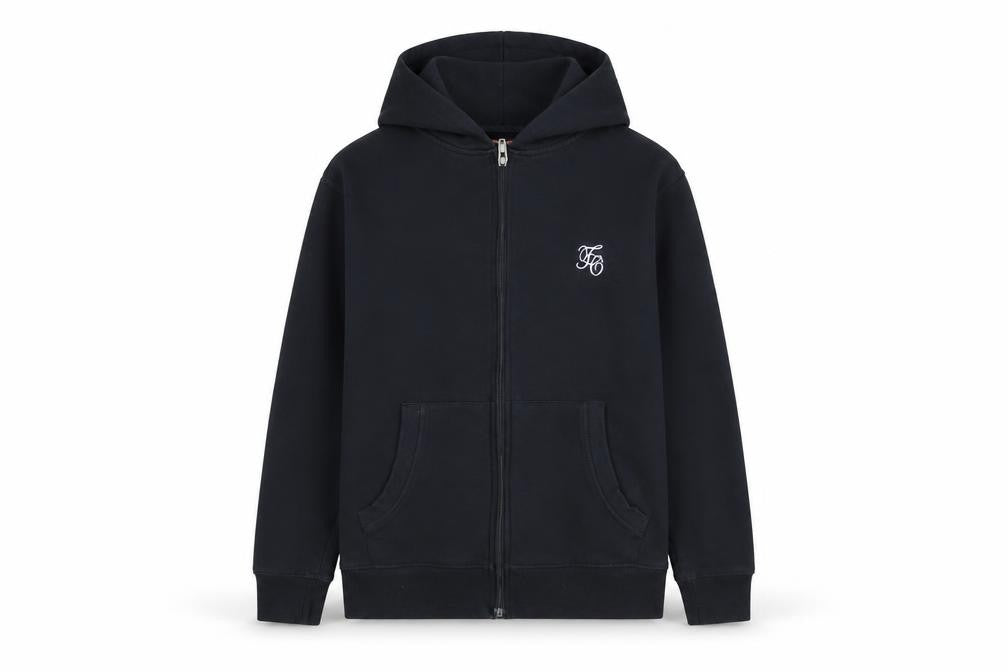 French Connection Girls Black Full Zip Hoodie 13-14Y Cotton Blend