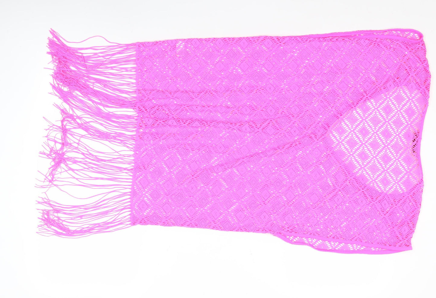 Boutique Women’s Pink Crochet Fringe Tunic Blouse S V-Neck Summer