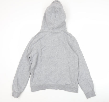 Jack Wills Womens Grey Pullover Hoodie Size 10 Logo Graphic Casual