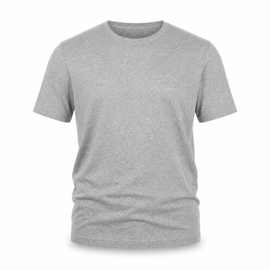 Hugo Boss Men’s Grey Cotton Crew Neck Logo T-Shirt Size L