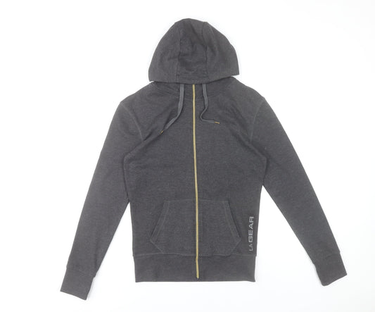 LA Gear Womens Grey Full Zip Hoodie UK 8 Regular Fit Activewear