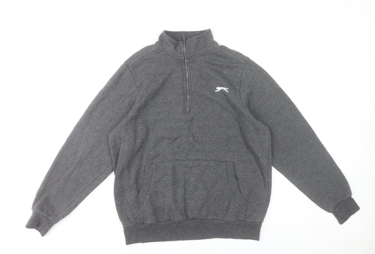 Slazenger Men’s Grey Small 1/4 Zip Pullover Sweatshirt