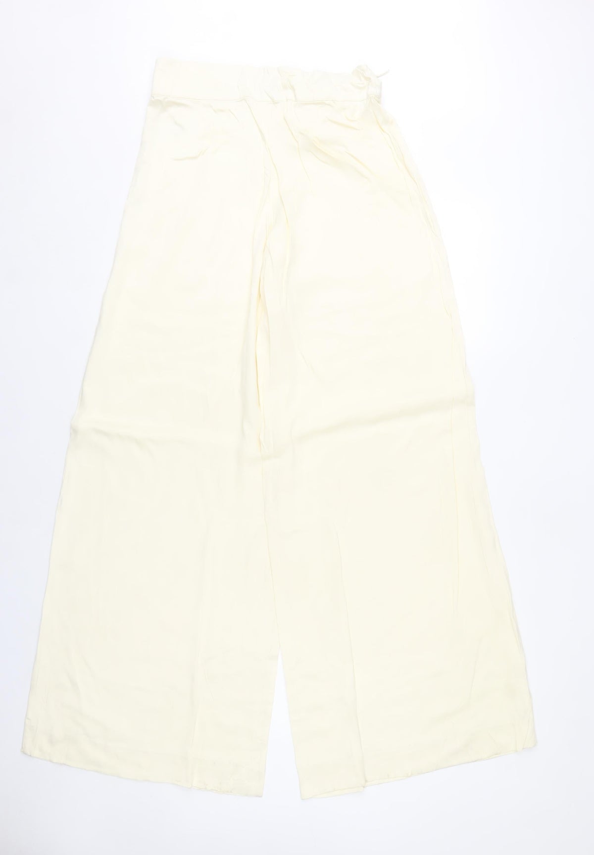 Zara Women’s Ivory Wide-Leg Viscose Trousers Size M