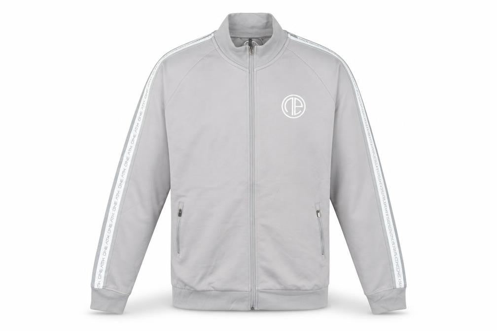 One Athletic Men Grey L Basic Zip Jacket Sports Casual