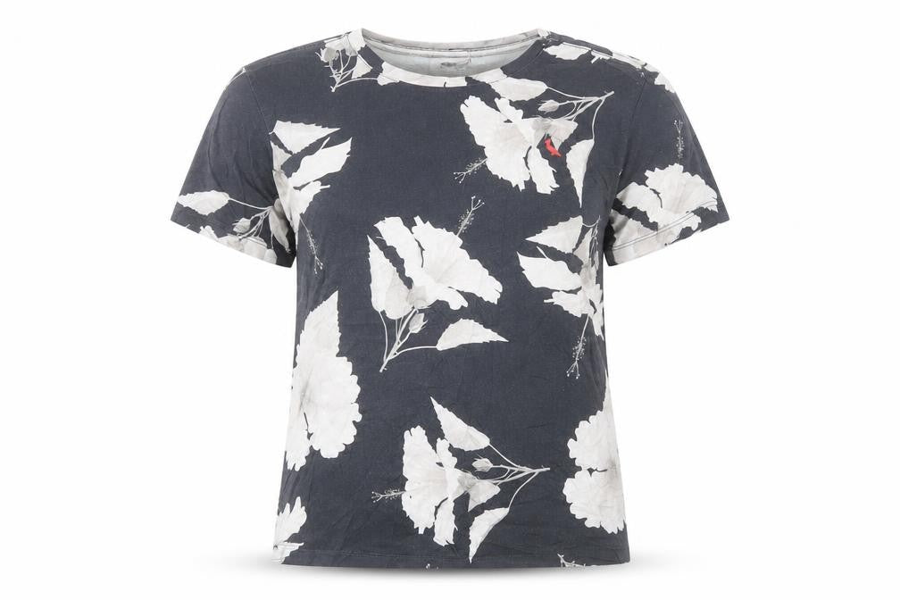 Reserva Mini Teens Black Floral Cotton Crew Neck T-Shirt Size 14