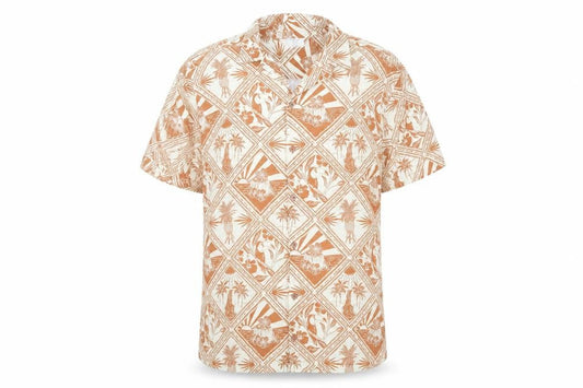 Chelsea Peers Men's Brown Hawaiian Viscose Shirt XL Short Sleeve