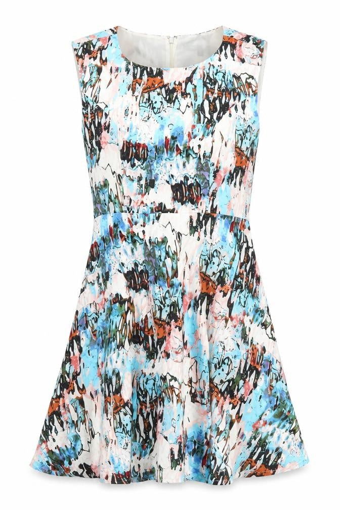French Connection Women’s Multicoloured Size 10 Fit & Flare Dress