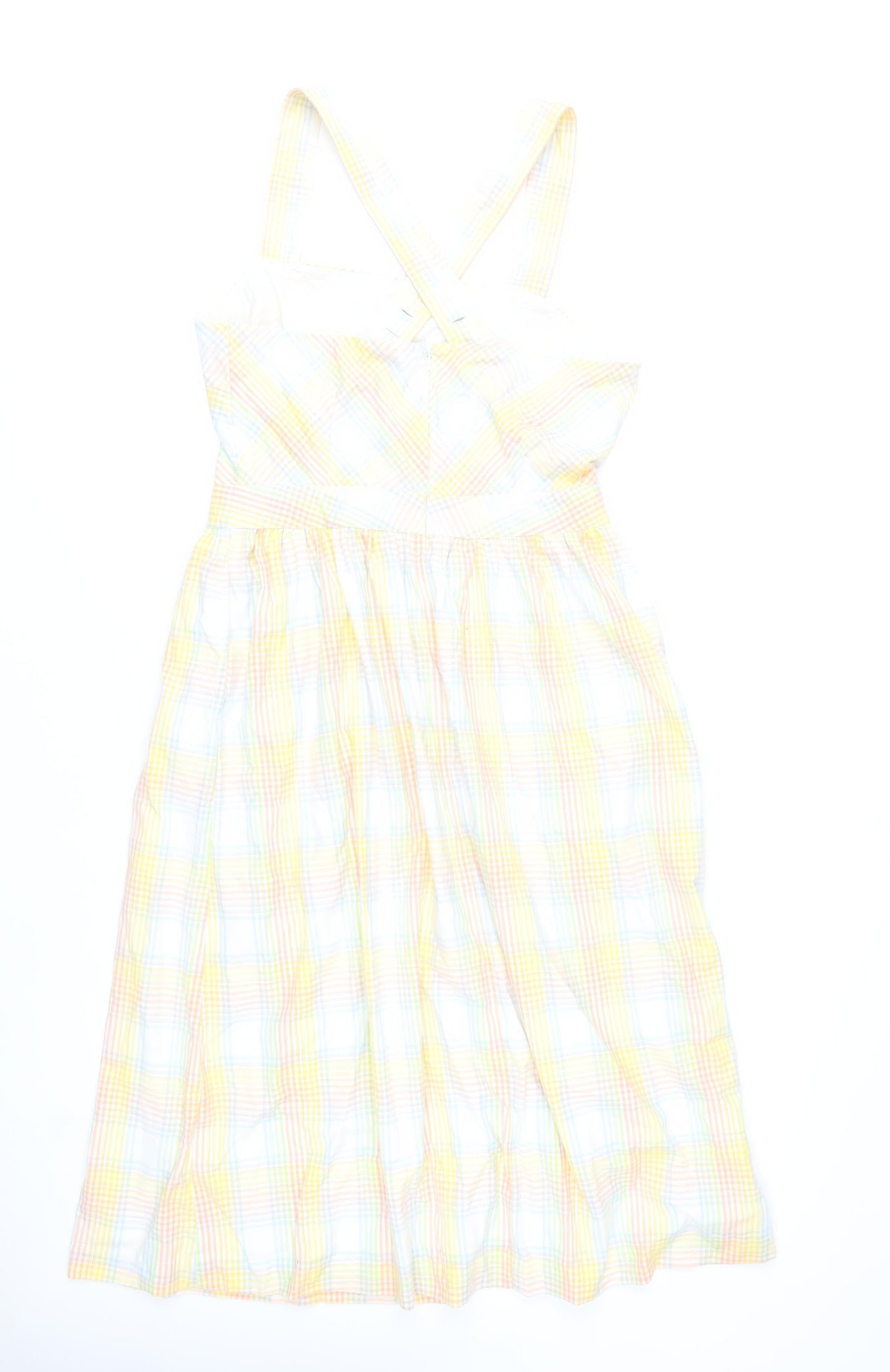 Oliver Bonas Women’s Multicoloured Check Midi A-Line Dress Size 12