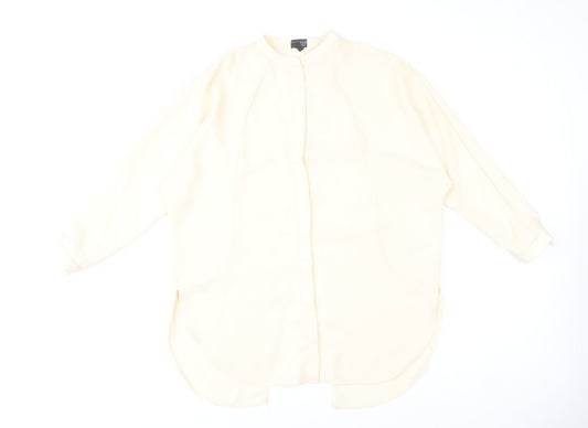Topshop Women’s Ivory Tunic Blouse UK 14 Long Sleeve Lightweight