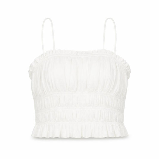 Bershka Womens White Spaghetti Strap Camisole Tank Top S