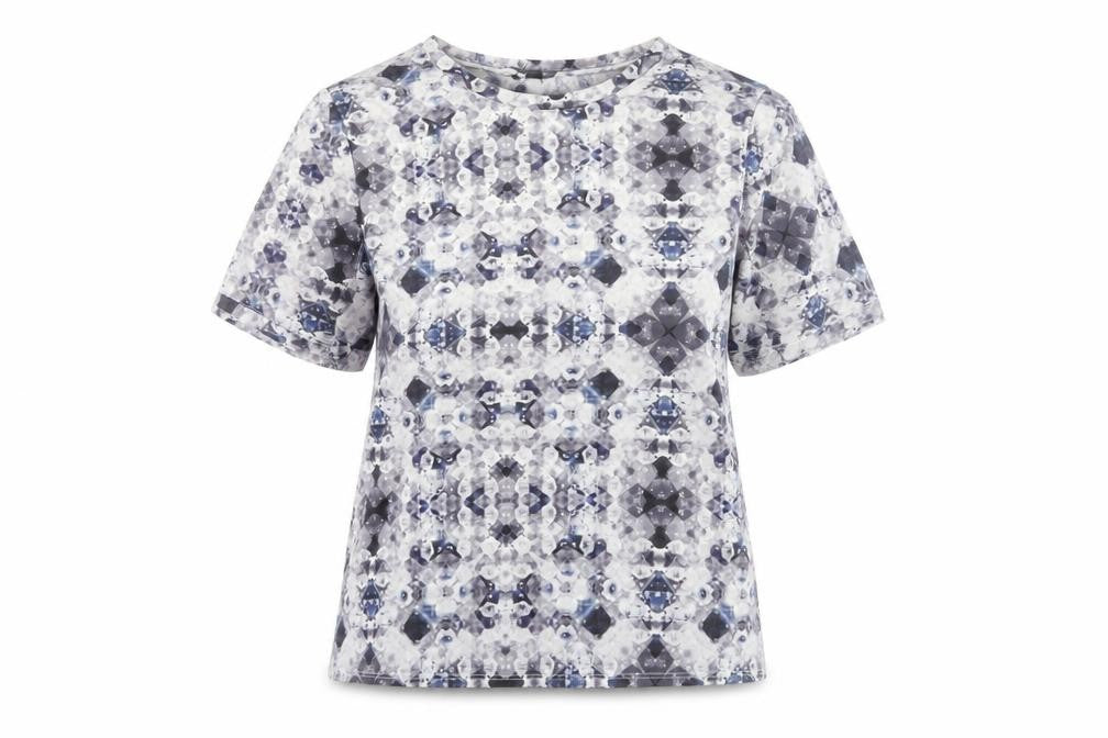 Topshop Women’s Multicoloured Size 10 Geometric Print T-Shirt
