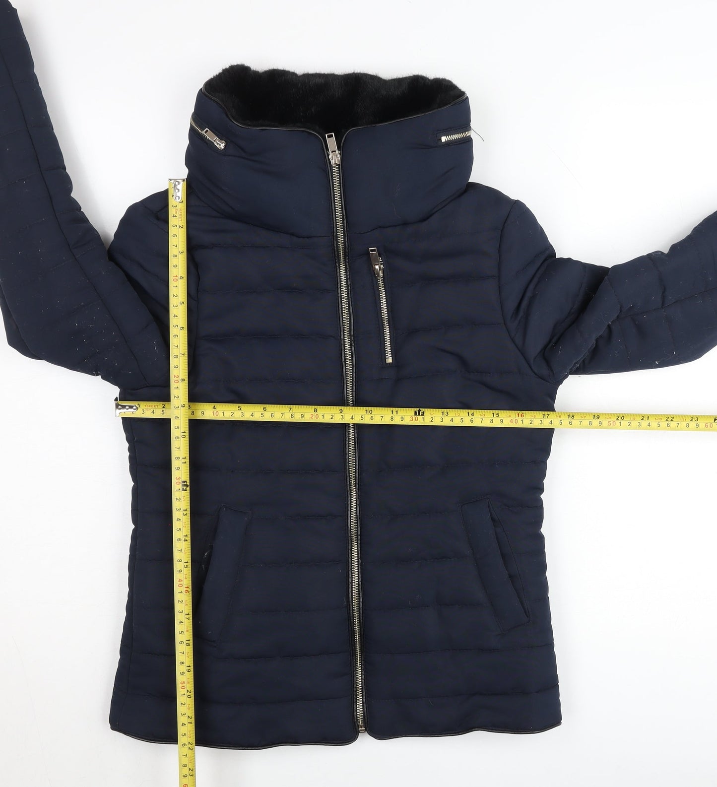 New Look Women’s Blue Size 6 Puffer Jacket Polyester Winter Coat