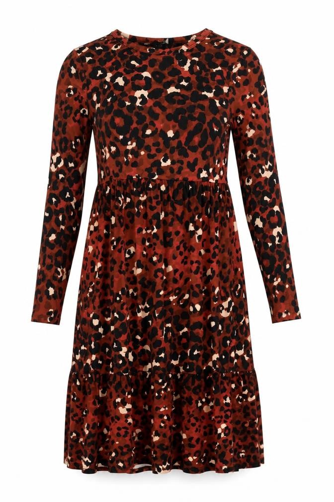 F&F Women’s Multicoloured Leopard Print Bodycon Dress Size 12