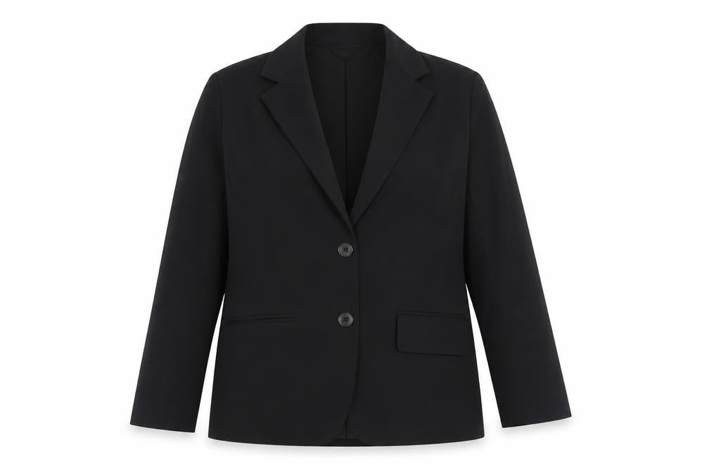 H&M Womens Black Blazer Size 8 Regular Fit Two-Button Jacket