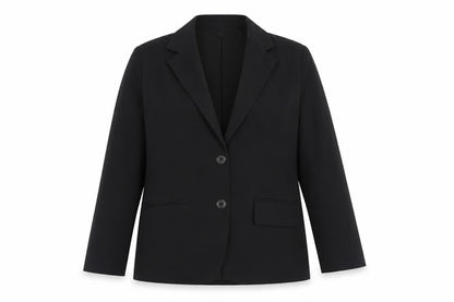 H&M Womens Black Blazer Size 8 Regular Fit Two-Button Jacket
