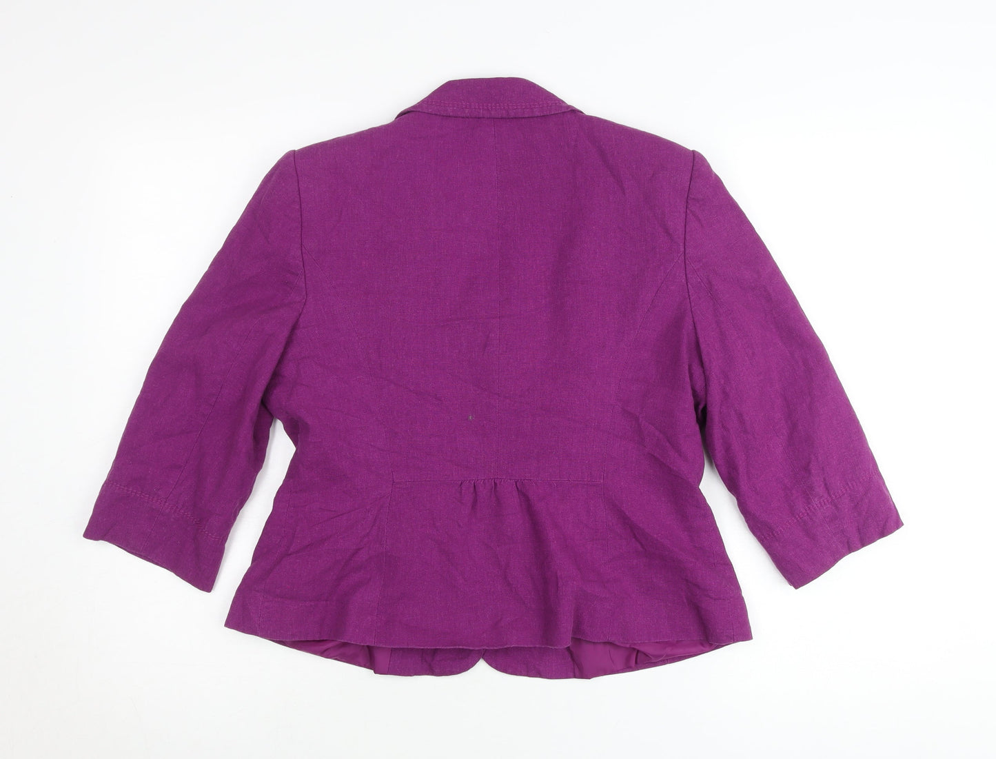 BHS Women’s Petite Purple Linen Blend Blazer Jacket Size 16