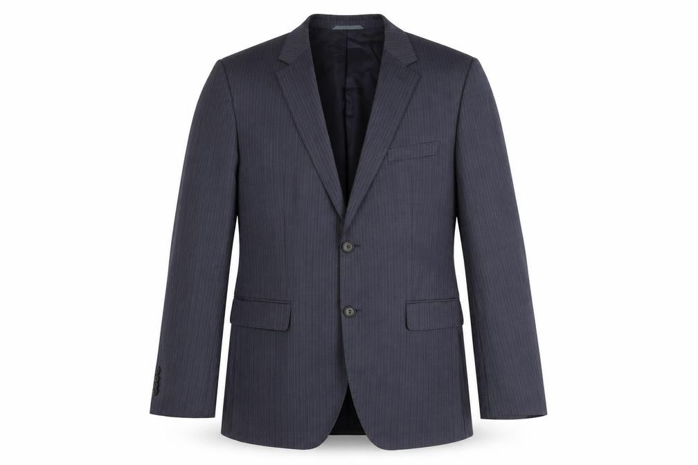 Tesse Men’s Blue Pinstripe Wool Blazer 42R Classic Formal Jacket