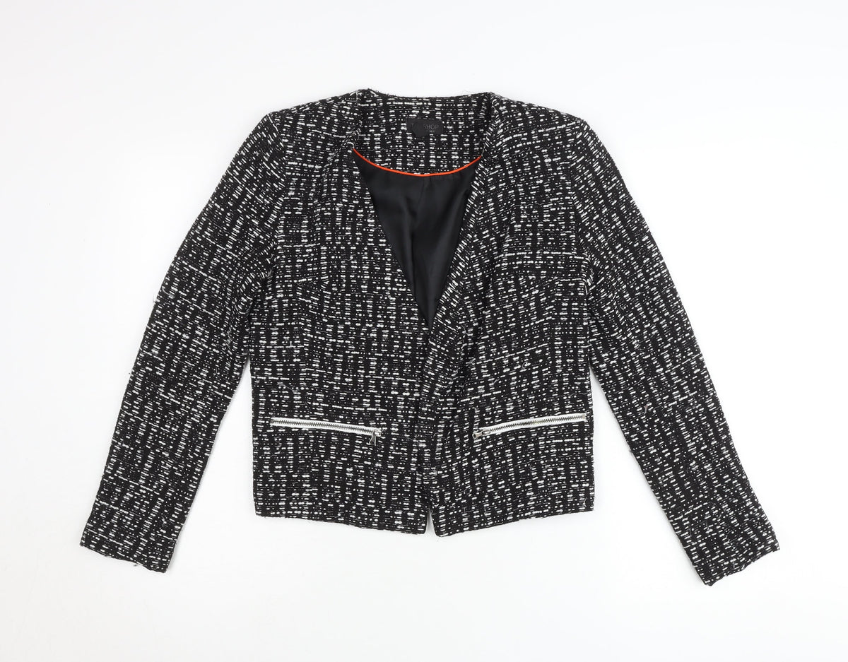 Topshop Women’s Black Tweed Blazer Jacket UK 12 Workwear