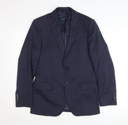 Reiss Men's Blue 36 Chest Two-Button Suit Jacket Notch Lapel