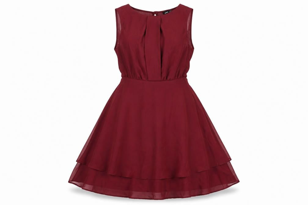 ASOS Women’s Red A-Line Chiffon Sleeveless Dress UK 8