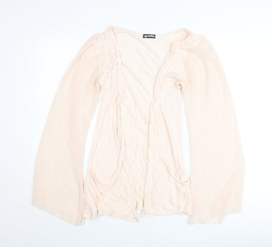 Graffic Women’s Beige Viscose Cardigan M Flared Long Sleeve Lightweight